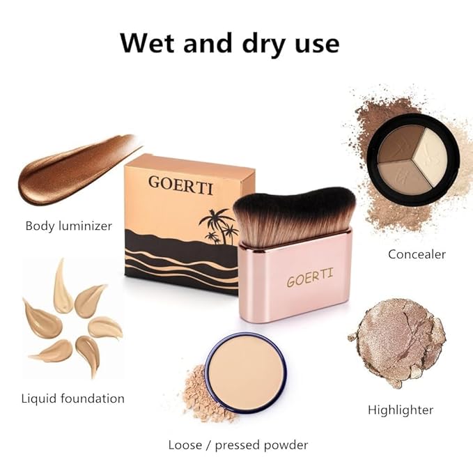Professional Body Makeup Brush, Kabuki Foundation Brush Makeup Brush, Self Tanner Brush, Self Tanning Applicator, Blend & Blur Body Bronzer Tan Brush for Lotion Cream Powder Liquid