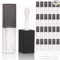 24pcs 5ml Empty square black lipgloss tubes bulk wholesale with big wand lipgloss containers