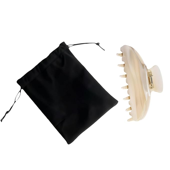 Durable Acetate Hair Clips - 4-Inch Creme Claw Clips for Fine and Thick Hair (Creme)
