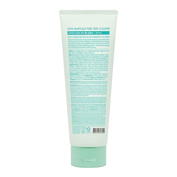#OOTD Deep Pore Foaming Facial Cleanser For Oily Acne Prone Skin Korean, Heartleaf BHA Tea Tree Blackhead Soothing Mild Cleasning Foam. HeartLeaf Pore Zero Cleanser 200ml 6.76 Fl. Oz.