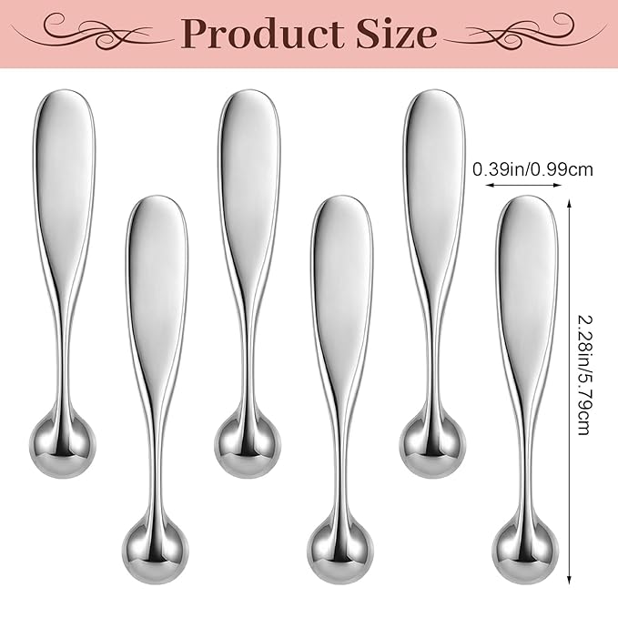 Molain 6 Pack Metal Eye Cream Applicator, Roller Ball Scraper Massage Stick Tool for Reducing Depuffer Puffiness Eye Massage Tool