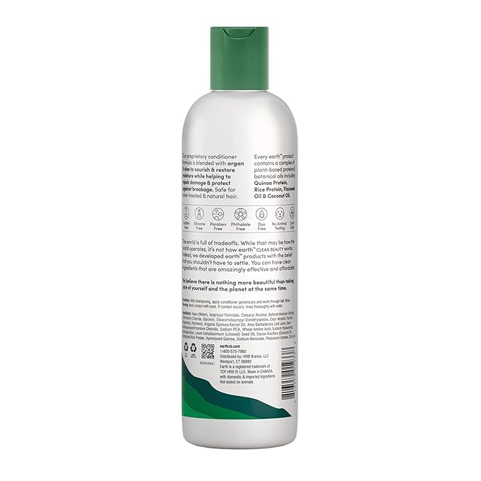 earth Moisture and Repair Conditioner - Hair Conditioner with Argan and Aloe - Sulfate and Paraben Free Conditioner Protects Against Breakage - 12 oz (Pack of 2)