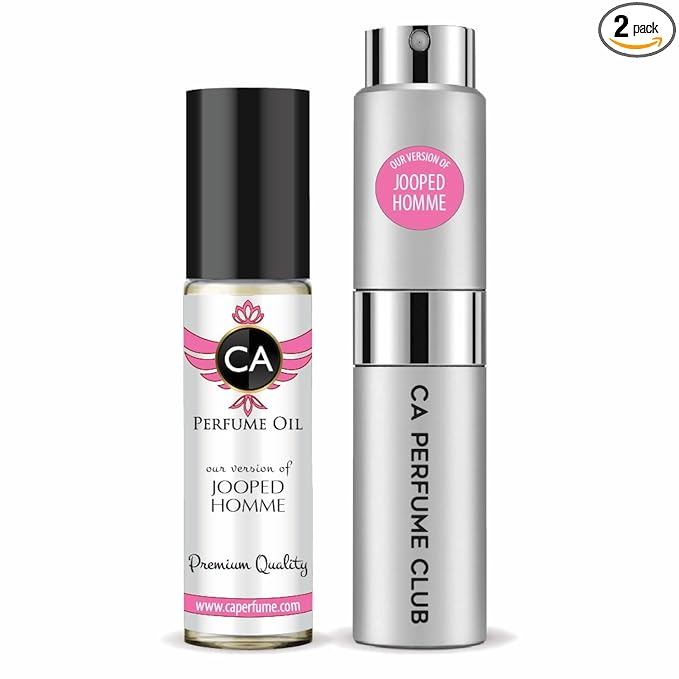 CA Perfume Duo Impression of Jooped Homme For Men Perfume Layering Set Mens Cologne Long Lasting Travel Size EDP + Body Oil Roll-On Bottle 0.27 Fl Oz+0.33 Fl Oz