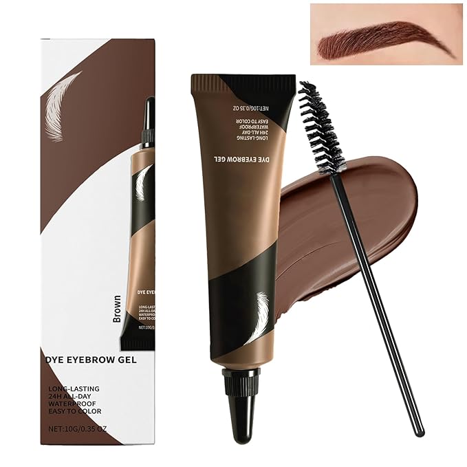 Long-lasting Waterproof Smudge-proof Liquid Eyebrow Gel/Tint, Sweatproof Eyebrow Dye Cream - Multifunctional Brow Definer for Salon Use, Eyebrow Dye for Women （BROWN）