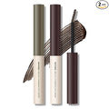 2 Pcs Tinted Eyebrow Cream, Ultra-Fine Brush Tinted Brow Gel, Waterproof Smudgeproof Eyebrow Mascara, Long Wear, Natural Brow Makeup without Clumping（Dark Brown + Cold Grey）