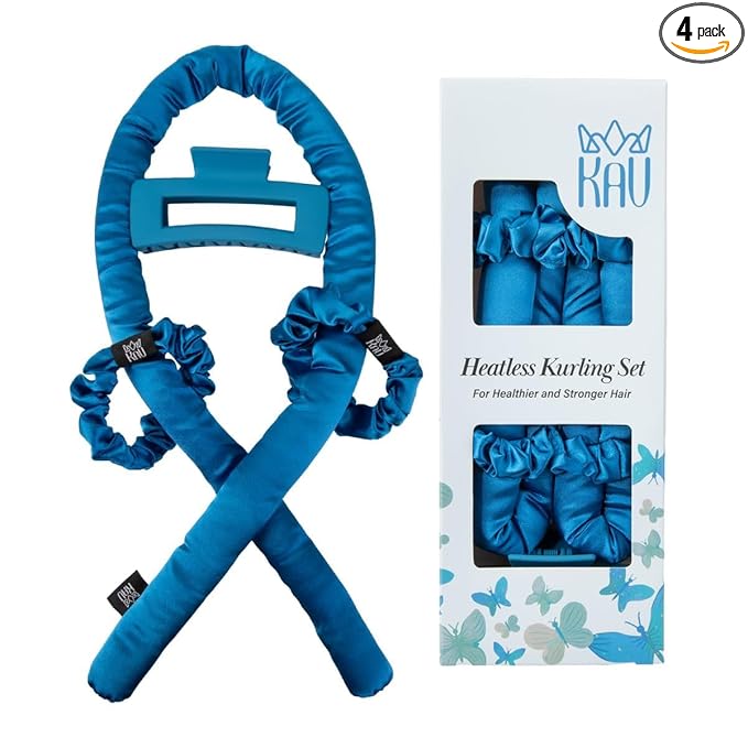 Heatless Hair Curler, Satin Hair Rollers for Heat less Curls Overnight, Premium Satin for No Heat Curls, Overnight Heatless Curling Rod to Sleep In, Silky Curlers with Clip and Scrunchies