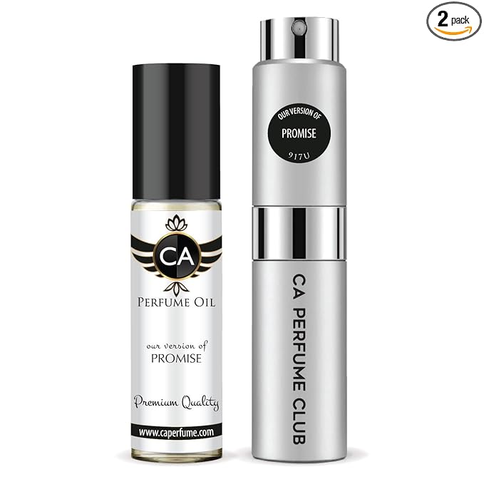 CA Perfume Duo Impression of Promise For Women And Men Perfume Layering Set Long Lasting Travel Size EDP + Body Oil Roll-On Bottle 0.27 Fl Oz+0.33 Fl Oz