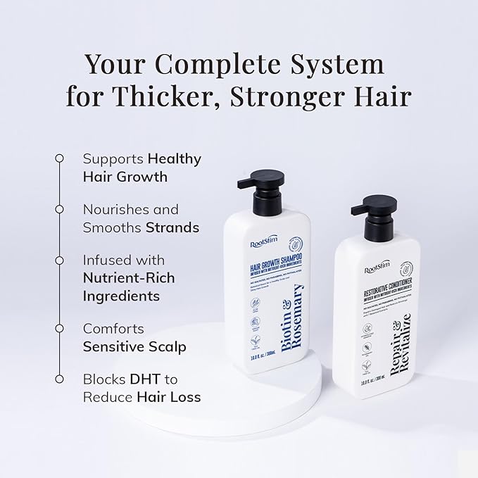 Hair Growth Shampoo and Conditioner Set - Rosemary & Biotin Shampoo and Conditioner for Hair Thickening - Botanical Boost for a Healthy Scalp, Hair Growth and Strengthen, 16.9 fl oz 2 Packs