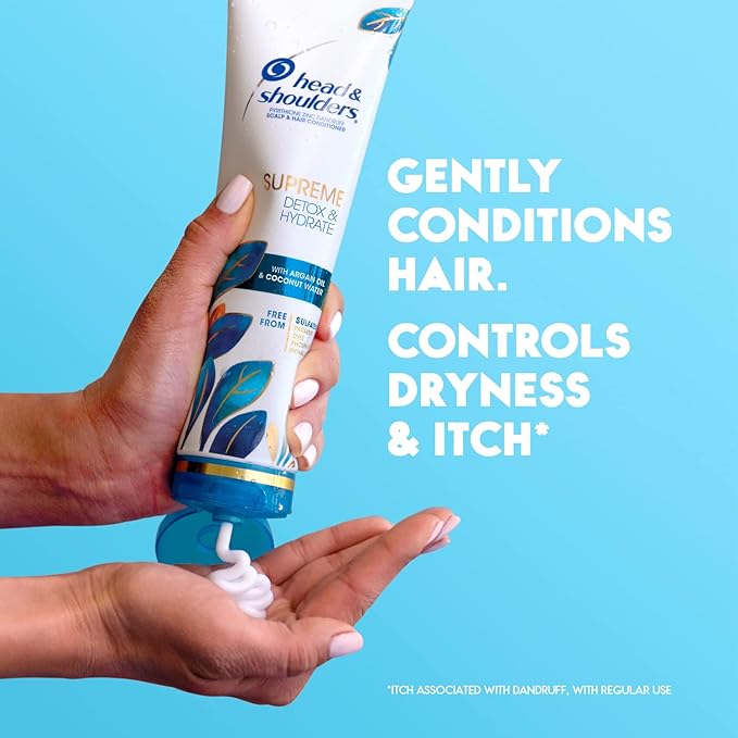 Head & Shoulders Supreme Detox & Hydrate Hair-& Scalp Conditioner,Coconut,9.4 Fl Oz,(Pack of 2)