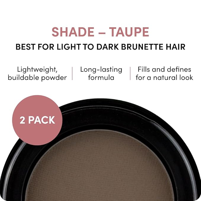 Billion Dollar Brows Eyebrow Powder in Taupe – Achieve Fuller, Fluffier Brows with Buildable Coverage, Velvet-Smooth Formula, Cruelty-Free & Vegan for a Natural, Soft Finish