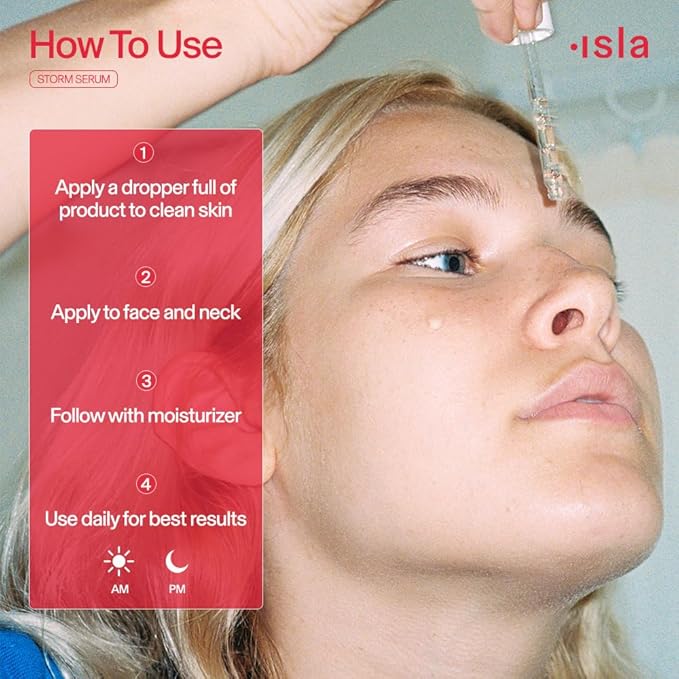 ISLA Storm Serum Firming Hydration Treatment, Improves Skin Firmness, Reduces Visible Fine Lines & Calms Redness, Chronopower, Glycation Complex & Phytocelltec, Made in Switzerland, 1.01 fl oz