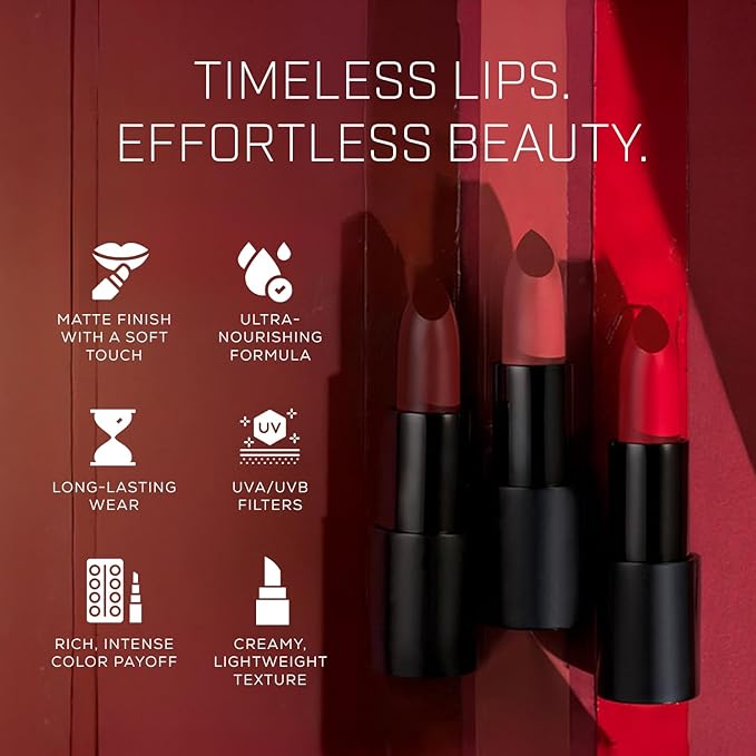 Radiant Professional Matte Lipstick for Women – Long Lasting Lipstick with Vitamin E, Hyaluronic Acid & UV Protection (UVA/UVB) – Advanced Care & Ultra Moisturizing Lip Stick – 210 SAGRIA
