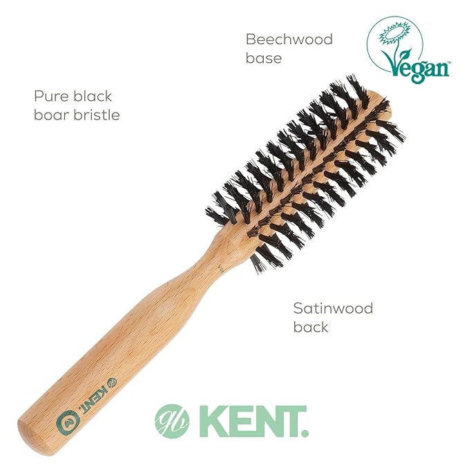 Kent V04 Vegan Round Brush - 45mm Bristles by Kent Brushes, Cruelty-Free Hair Brush with BioniFil Filaments for Blowouts, Volume, Curls, All Hair Types, Wooden Handle, Travel Size, Made in England
