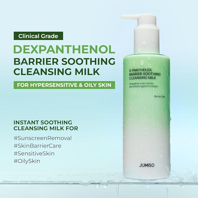 JUMISO Ceramide Cleansing Milk for Sensitive Skin – D-Panthenol Soothing Face Wash, Melts Sunscreen & Makeup – No Double Cleanse Needed, Ophthalmologist Tested, Tear-Free – Fragrance-Free, 10.14 fl oz