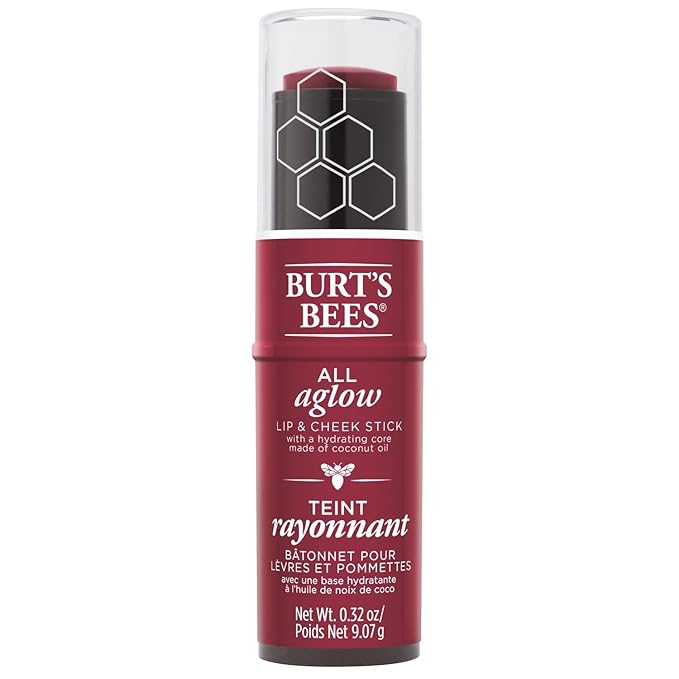 Burts Bees 100% Natural All Aglow Lip & Cheek Stick, Dahlia Dew - 1 Tube