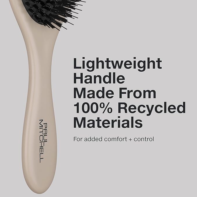 Paul Mitchell Dressing Hair Brush, Vegan Boar Bristles For Frizz Control + Boosting Shine, All Hair Types, Taupe, Made of 100% Recycled Plastic