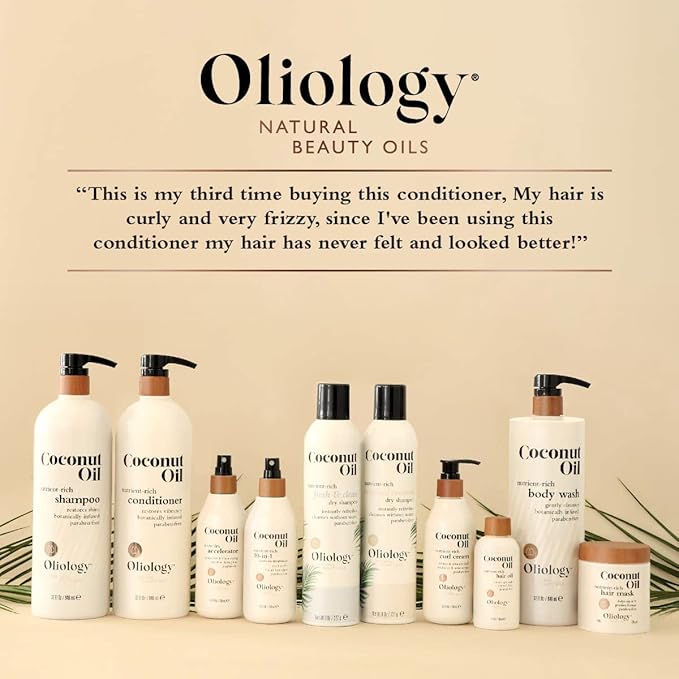 Oliology Nutrient Rich Coconut Oil Shampoo & Conditioner Combo Pack - Helps Restore Damaged Hair | Provides Intense Shine | Moisturizing | & Paraben Free (32oz)