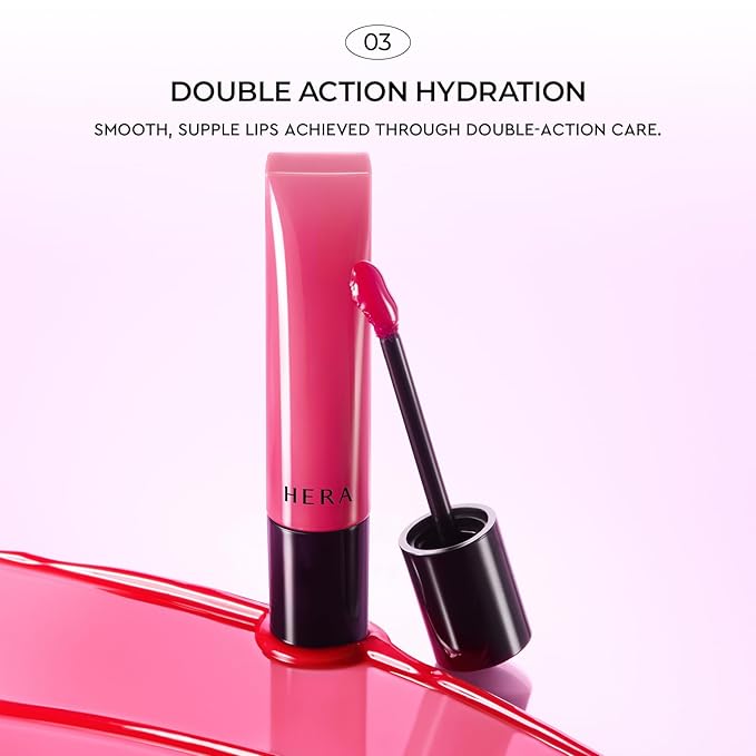 HERA Sensual Tinted Shine Lip Serum #136 COLDBERRY | Weightless Sleek Shine, Transfer-Resistant Color, 12-Hour Soft Lip Stain Oil, Double Hydration wih Hyaluronic Acid, High-Gloss Finish, 0.30 oz.