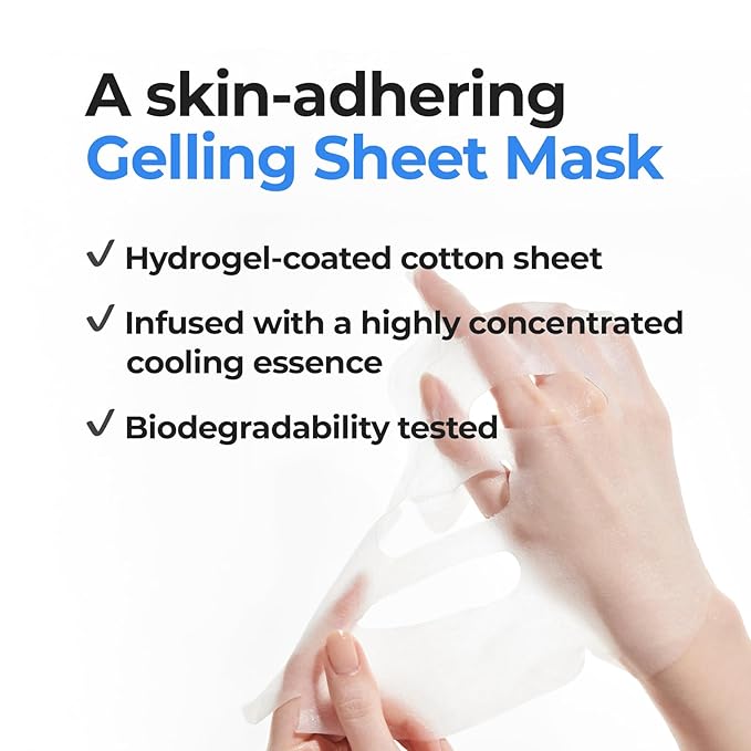 Cell Fusion C Post Alpha First Cooling Sheet Mask 5EA, Hydrating, Cooling and De-puffing, Glacial Water & Panthenol, Korean Skin Care