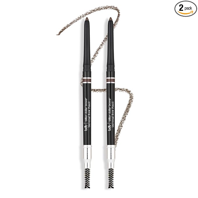 Billion Dollar Brows Universal Brow Pencil - Dual-Ended Retractable Eyebrow Pencil with Spoolie Brush - Waterproof Matte Pomade Formula - Vegan & Cruelty-Free Eye Makeup for All Hair Colors