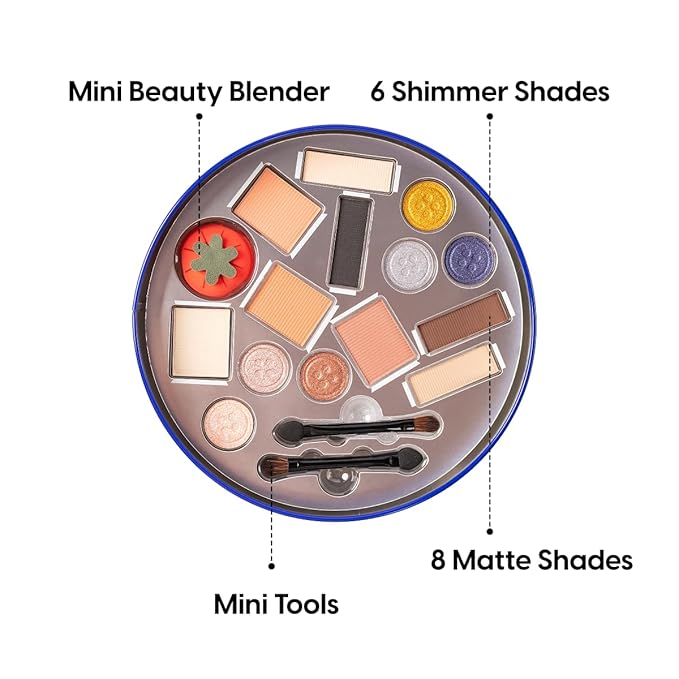KARA BEAUTY Royal Dansk Palette Limited Edition Holiday Makeup Gift Set, Cookie Tin Eyeshadow Palette with 14 Cookie-Inspired Shades, Festive Eyeshadow Holiday Beauty Gift for Women
