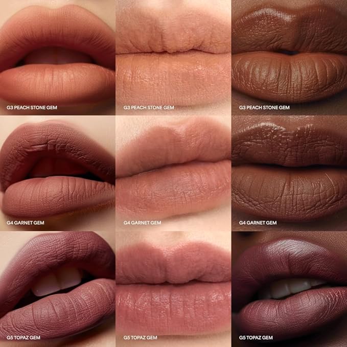 ENTROPY Makeup Matte Lip Tint – Soft Blur Line/Lightweight Velvet Matte Lip Tint, Soft Focus Finish, Natural MLBB Color, Long Lasting Lip Color - Peach Stone Gem (Soft Peach Nude)