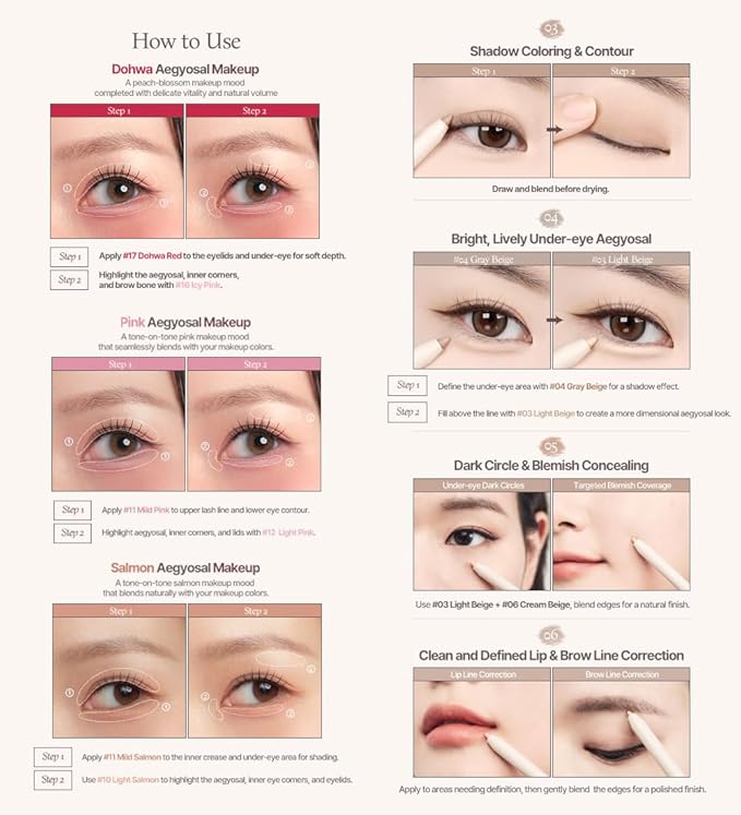 Heart Percent Dote On Mood Gel Eyeliner Pencil – Long-Lasting Waterproof Smudge Proof Smooth Retractable, Aegyo Sal Makeup, Under Eye Highlighter with Built-In Sharpener, #15. Twinkle Pink