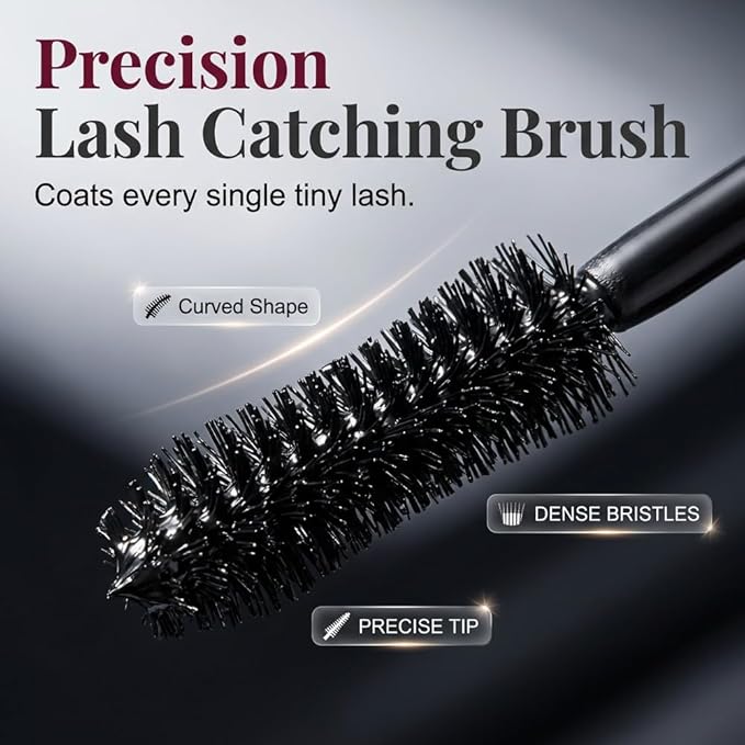 2 PCS 7D Waterproof Volume Mascara, 2026 Upgrade Smudge-Proof Curling & Lengthening Mascara, Long-Lasting Black Mascara Fiber Lashes Thickening Eye Makeup for Defined Curl for Women Girls