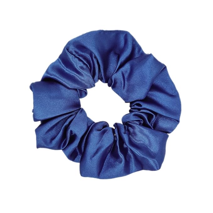 12 Pcs Satin Silk Hair Scrunchies Soft Hair Ties Fashion Hair Bands Hair Bow Ropes Hair Elastic Bracelet Ponytail Holders Hair Accessories for Women Girls (Assorted Blue Pair)