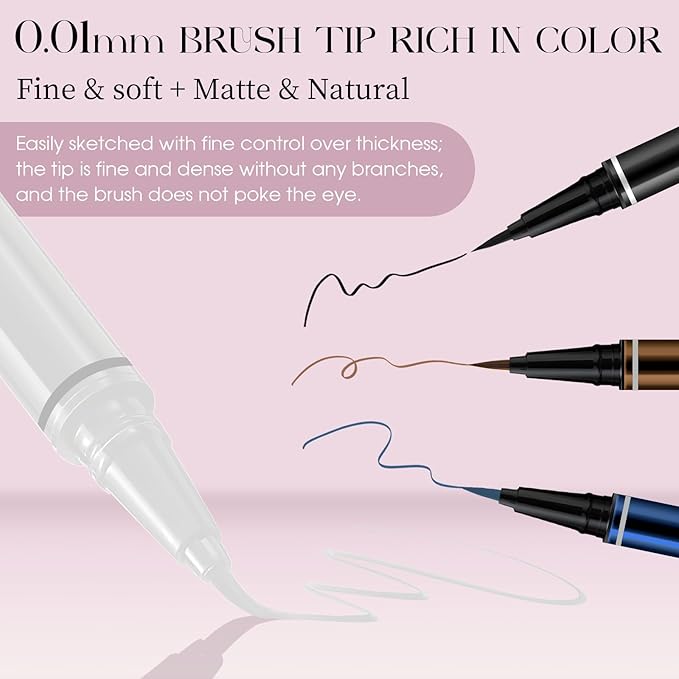 FADLASH Waterproof Eyeliner Liquid, White Ink Matte Eye Liner,Smooth & Dry Quickly Eye Pen Smudge-Proof, Long-Lasting Natural Look, Not Prone, Highly Pigmented, Vegan (0.6 ml)