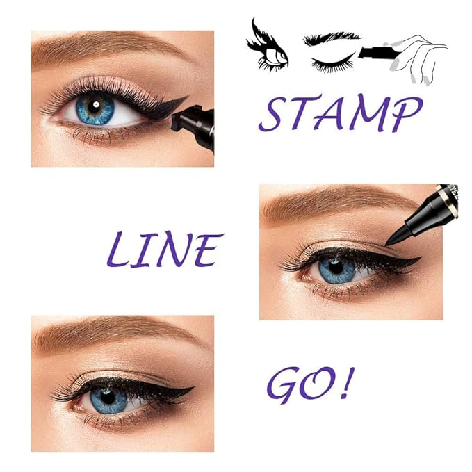 iMethod NEW 2-Pen Winged Eyeliner Stamp - All Eye Shapes, Perfect Wing Cat Eye Liner, Waterproof & Smudge-proof, 8 mm