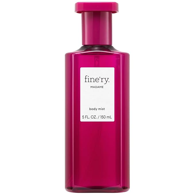 Fine'ry Fruity Floral Elegant Madame Hair + Body Mist Spray for Women, Long Lasting Fragrance with Crème de Cassis, Velvet Orris & Patchouli, Vegan & Cruelty-Free, Body Spray for Girls (5 Fl Oz)