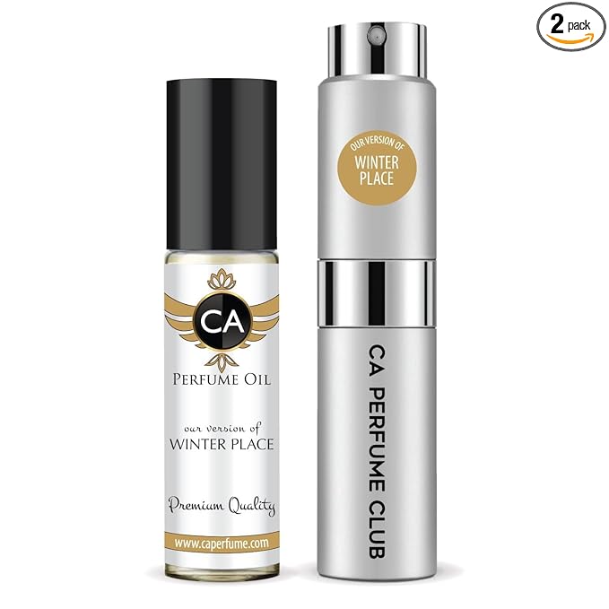 CA Perfume Duo Impression of Winter Place For Women And Men Perfume Layering Set Long Lasting Travel Size EDP + Body Oil Roll-On Bottle 0.27 Fl Oz+0.33 Fl Oz