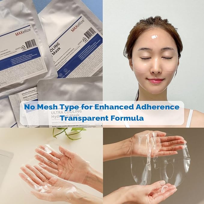 Hydrogel Cooling Sheet mask pack for Face (Ultra Cooling), 1 Count (Pack of 5)