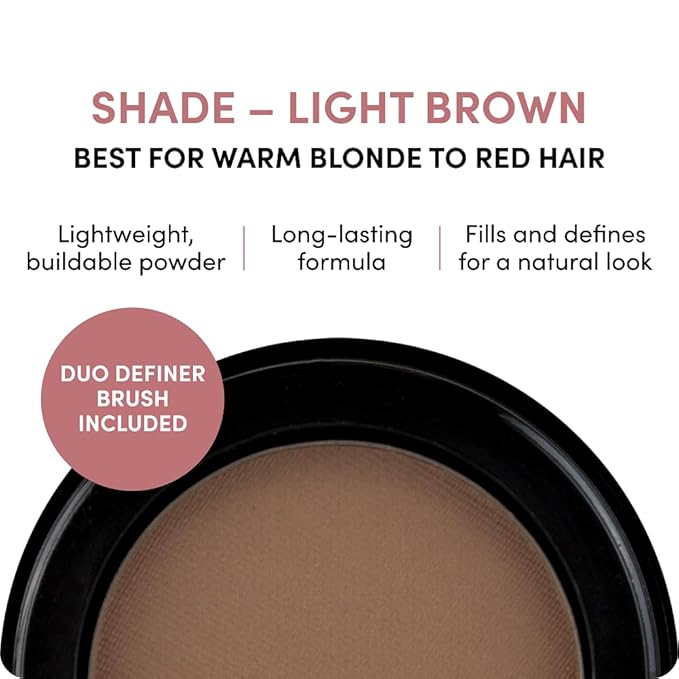 Billion Dollar Brows Eyebrow Powder, Light Brown - Velvet Smooth Pressed Brow Filler - Buildable Water-Resistant Formula for Full Fluffy Brows - Vegan & Cruelty-Free Eye Makeup - 0.07 oz