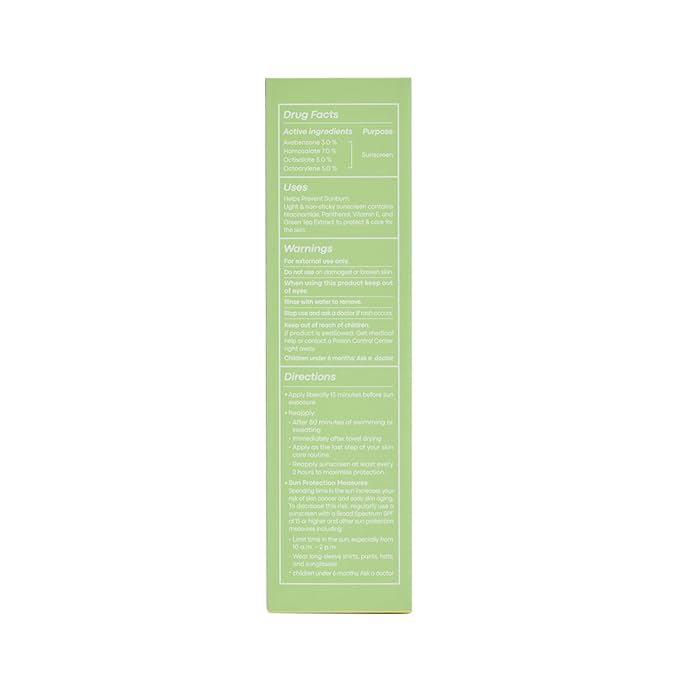 TONYMOLY Green Tea Korean Sunscreen SPF 50+ PA++++ — No White Cast, Lightweight Face Sunscreen for All Skin Tones, Hydrating with Niacinamide, Panthenol & Hyaluronic Acid, 1.69 fl oz