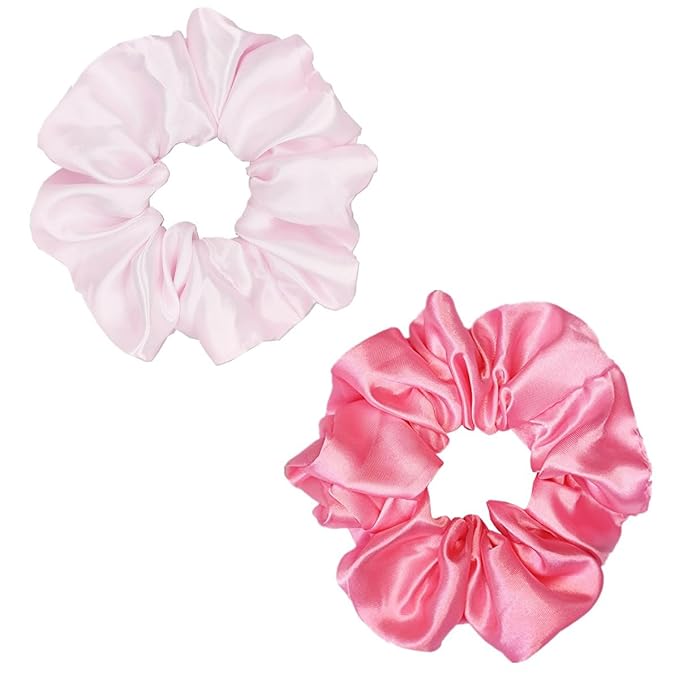 Sufermoe 12 Pcs Satin Silk Hair Scrunchies, Assorted Red, 4.5 Inch Hair Ties for Women Girls