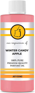 Just Essence Winter Candy Apple Fregrance Perfume Oil for Perfume Making, Personal Body Oil, Soap, Lotion, Candle Making & Incense | Premium Quality Undiluted & Alcohol Free | 16 Fl Oz