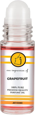 Just Essence Grapefruit Roll On Fregrance Perfume Oil for Perfume Making, Personal Body Oil, Soap, Lotion, Candle Making & Incense | Premium Quality Undiluted & Alcohol Free | 1 Fl Oz