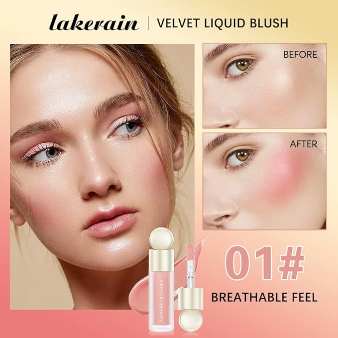 Liquid Blush Stick, Soft Velvet Cream Blush, Pink & Red Blush Skin Tint, Natural-Looking Matte Finish, Waterproof & Long Lasting Dewy Cheek Tint, Moisturizing & Lightweight Blendable Feel Blush (1#)