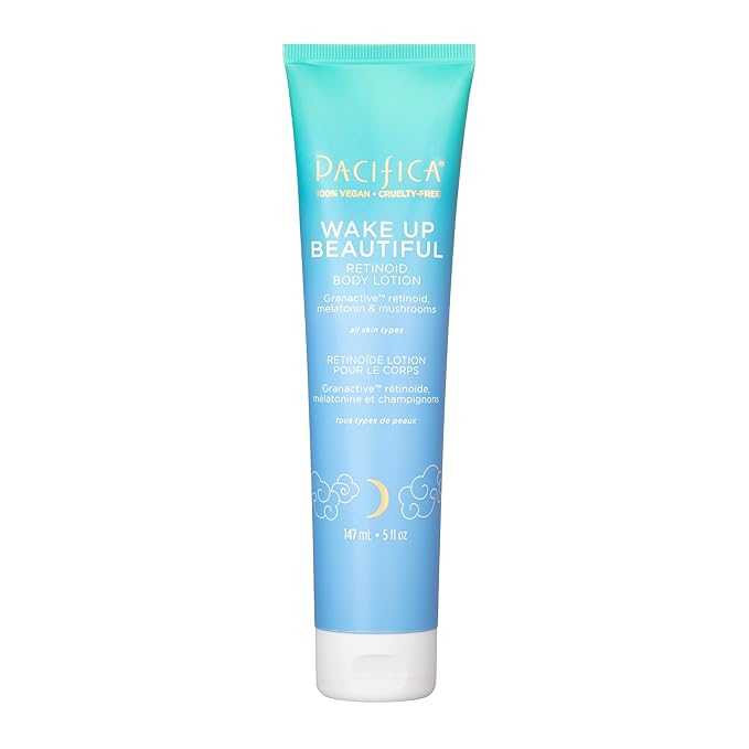 Pacifica Wake Up Beautiful Body Lotion & Serum Set of 2 – Overnight Body Treatment w/Granactive Retinoid, Mushroom & Melatonin, Hydrating Moisturizer Duo for Plumper Skin, Vegan & Cruelty-Free Clean