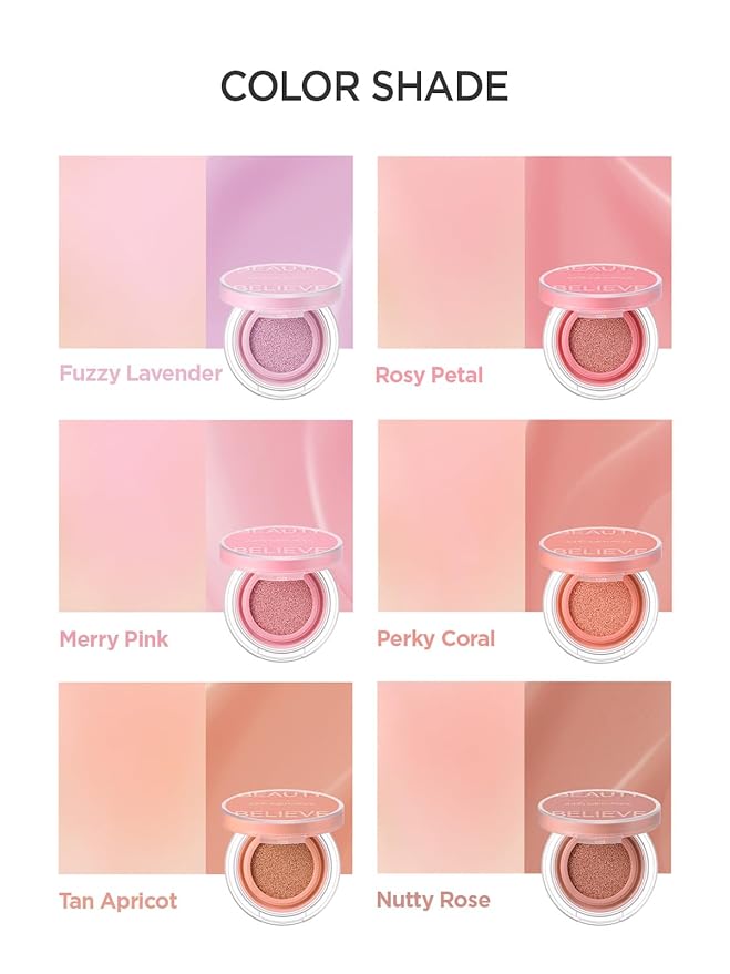 JUNG SAEM MOOL Artist Cushion Blush | Easy to Blend with Puff, Buildable Liquid Blush for Cheeks with a Natural & Matte Finish, Korean Makeup (Blur | Merry Pink)