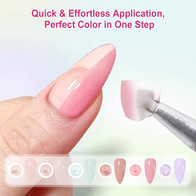 Cushion Patting Gel Polish Pallete Kit - 6 Colors Sponge Ombre Gradient Gel Pat Paint for Nails - Painting Nail Art Palette Manicure Tools for Blush Aura French Sculpting Nails Salon Home