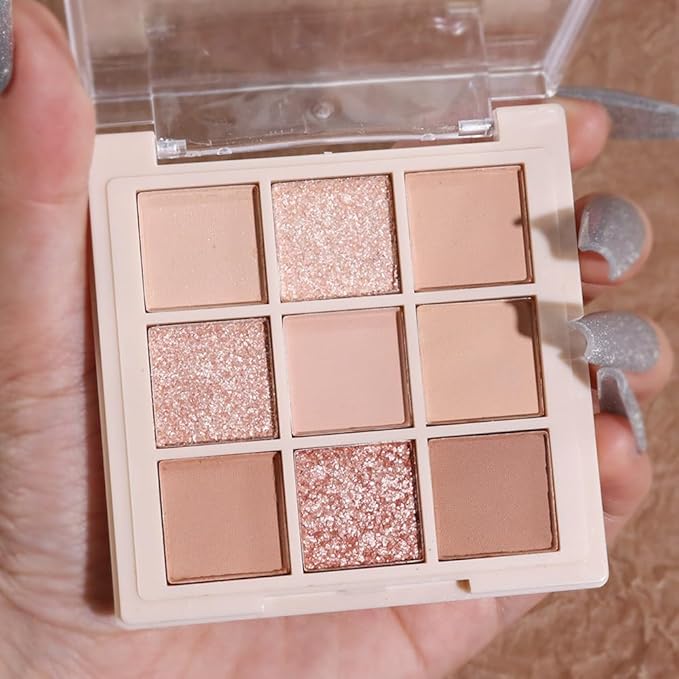 CAKAILA Nude Pink Beige Eyeshadow Palette,Natural Eye Shadow Make Up Pallets for Women,Neutral Small Cream Light Colors Eyeshadow Palette Long Lasting Naturing-Looking,Vegan