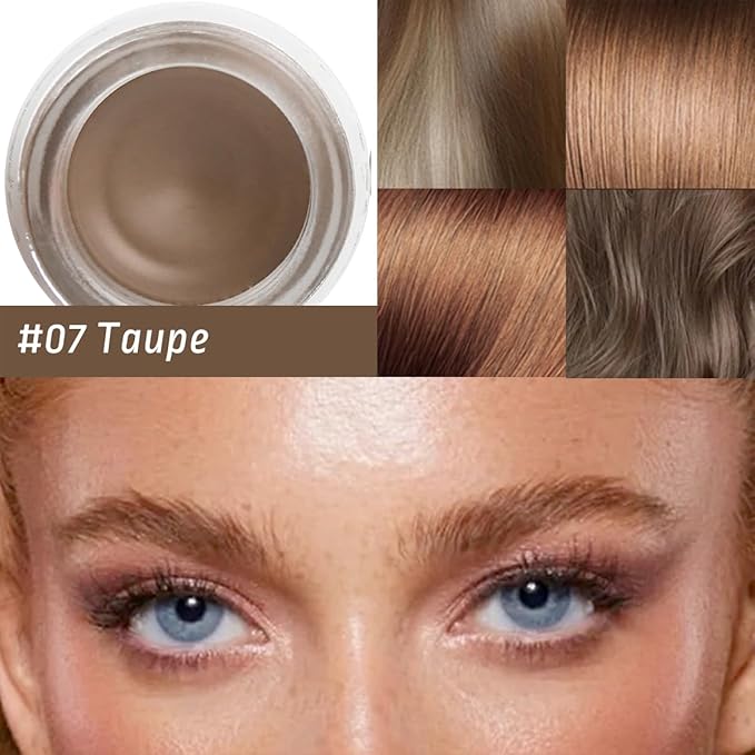 Fliiwie Taupe Tinted Eyebrow Pomade – Long-Lasting Waterproof Eyebrow Gel, Smudge-Proof, Natural Tint & Strong Hold, Easy-to-Use Brow Mascara for Fuller Defined Brows（Taupe）