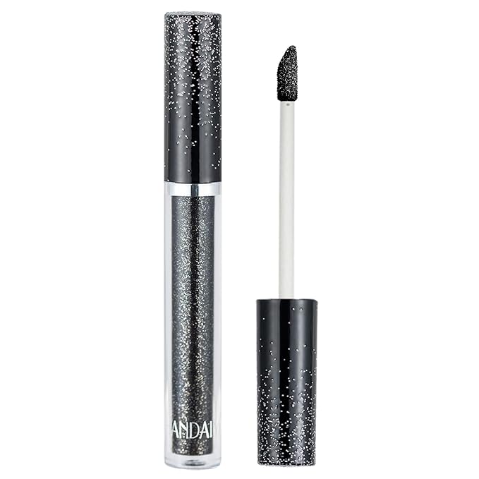 Liquid Eyeshadows, Long-lasting Liquid Glitter-Eyeshadows Colorful Eye Shadows for Eye-Makeup (Black)