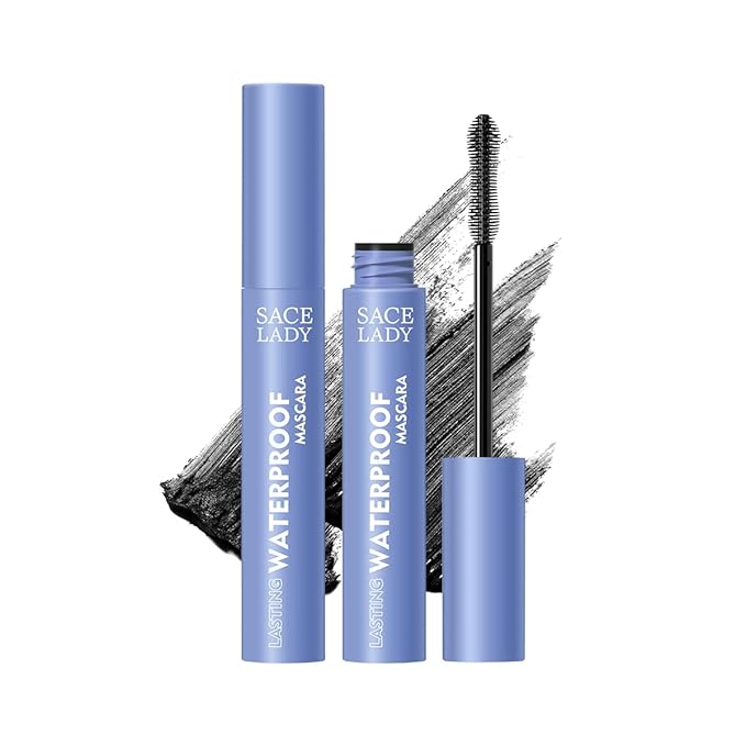 SACE LADY Black Mascara, Extra Volume Lengthening Eyelashes Mascara, Long Wearing Natural-Looking Smudge-Proof No Clumping Eye Makeup