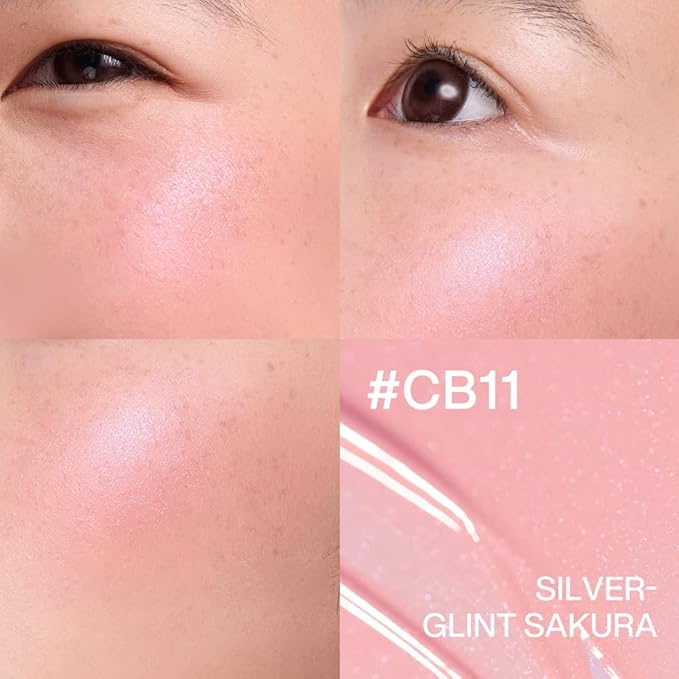 INTO YOU Cream Blush Air Cushion for Cheeks Eyes, Moisturizing, Lightweight, Dewy Finish Face Makeup, Long Wearing, Buildable, Blendable, Pigmented Blush, for All Skin Tones, CB11 Silver-Glint Sakura