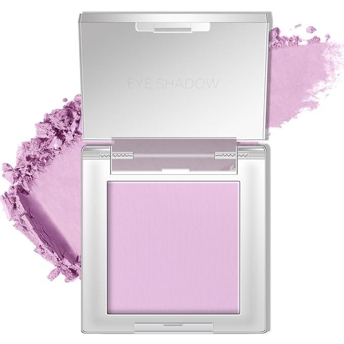 HOSAILY Light Purple Single Matte Eyeshadow, Velvet Eye Shadow Pressed Powder Primer Base Makeup, High Pigmented LongLasting Violet Lavender Eye Shadow Palette Makeup, sombras para ojos 02