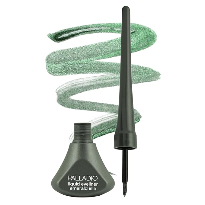 Palladio Liquid Eyeliner, Highly Pigmented and Waterproof, For Intense Eye Definition, Smear-proof Eyeliner Liquid, Includes Easy Grip Wand and Felt Tip Applicator, Emerald Isle